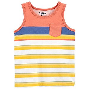 Regata Infantil Menino Carters Laranja Bolso Listras