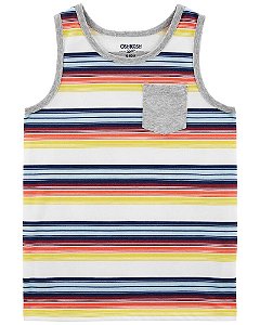 Regata Infantil Menino Oshkosh Laranja Bolso Cinza Listrada