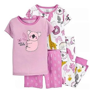 Pijama Infantil Menina 4 Peças Lilás Coala