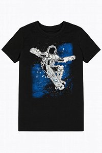 Camiseta Infantil Menino Carters Manga Curta Preta Astronauta