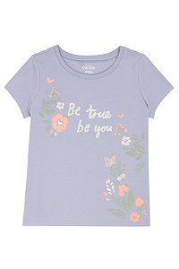 Camiseta Infantil Menina Oshkosh Manga Curta Lilás Be True Be You