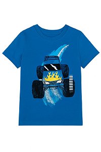 Camiseta Infantil Menino Carters Manga Curta Azul Celeste Carro