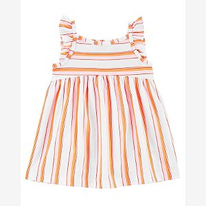 Vestido Infantil Menina Carters Listras Laranja
