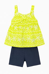 Conjunto Infantil Menina Carters 2 Peças Bata Alça Neon