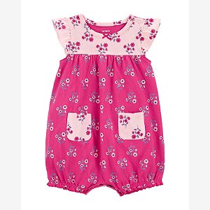 Romper Infantil Menina Carters Pink Flores