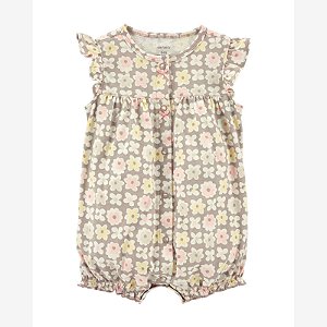 Romper Infantil Menina Carters Flores Marrom