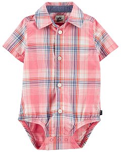 Romper Infantil Menino Baby B'gosh Xadrez Botões