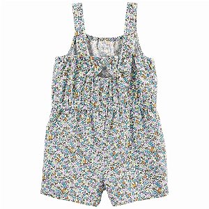 Macaquinho Infantil Menina Oshkosh Floral Verde Alça