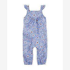 Macacão Infantil Menina Carters Com Alça Azul Flores