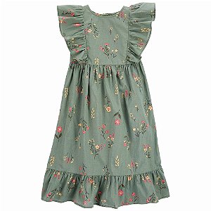 Vestido Infantil Menina Carters Verde Flores