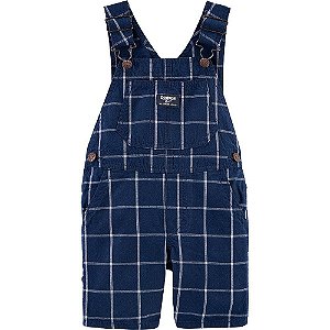 Jardineira Infantil Menino Oshkosh Azul Xadrez