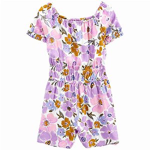 Macaquinho Infantil Menina Oshkosh Flores Lilás