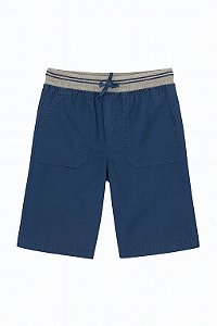 Bermuda Infantil Menino Carters Azul Marinho Cós Cinza Cordão