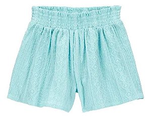 Shorts Smocked Infantil - Verde Renda - Menina Carters