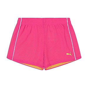 Shorts Infantil Menina Puma Pink com Logo Neon