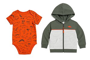 Conjunto Menino Carters 2 Peças Jaqueta Verde Dino Com Body