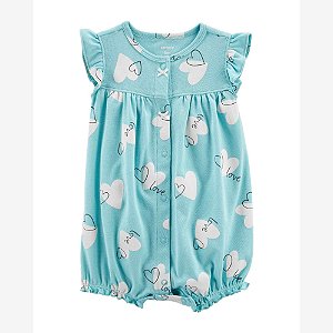 Romper Infantil Menina Carters Verde Love Coração