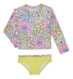 Camiseta de Praia com Calcinha Wonder Nation Floral - Proteção Solar