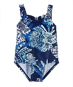 Maiô Praia Menina Carters Azul Marinho Floral