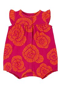 Romper Infantil Menina Carters Pink Com Flores Laranja