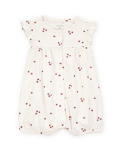 Romper Infantil Menina Carters Bege Cereja