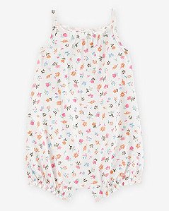 Romper Infantil Menina Carters Branco Flores