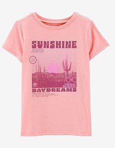 Camiseta Infantil Menina Oshkosh Rosa Sunshine