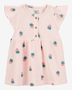 Vestido Infantil Carters Canelado Morango
