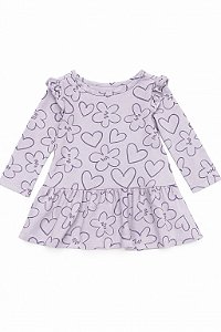Vestido Infantil Okie Dokie Lilás Flores
