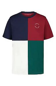 Camiseta Infantil Menino Tommy Hilfiger Bordô e Azul