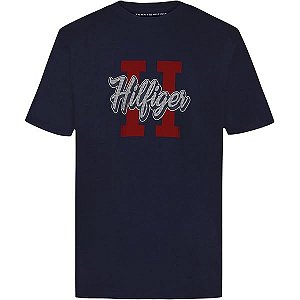 Camiseta Infantil Menino Tommy Hilfiger Azul Marinho Logo Frontal
