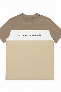 Camiseta Infantil Menino Tommy Hilfiger Bege Logo