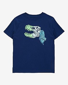 Camiseta Infantil Menino Carters Manga Curta Azul Marinho Dino