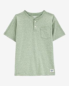 Camiseta Infantil Menino Oshkosh Manga Curta Verde Bolso