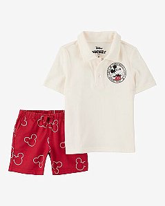 Conjunto Infantil Menino Carters 2 Peças Camiseta Polo Mickey