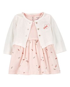 Vestido Infantil Menina Carters Libélula com Cardigan