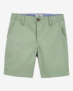 Bermuda Infantil Menino Oshkosh Verde Botão Sarja