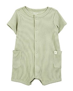 Romper Infantil Menino Carters Verde Canelado