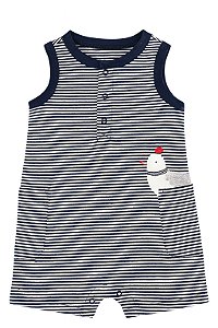 Romper Infantil Menino Carters Listrado Pássaro