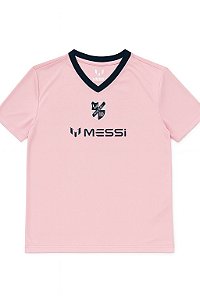 Camiseta Infantil Menino Messi Dry Fit Rosa Importada