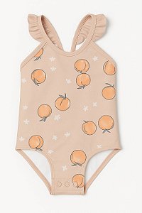 Maiô Infantil Menina Little Planet - Pêssego Com Alça - Proteção Solar
