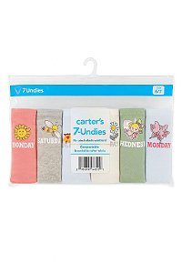 Kit com 7 Calcinhas Carters Estampa Dias da Semana