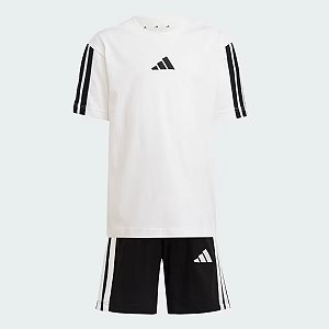 Conj Infantil Menino Adidas 2 Peças Camiseta Branca Bermuda Preta