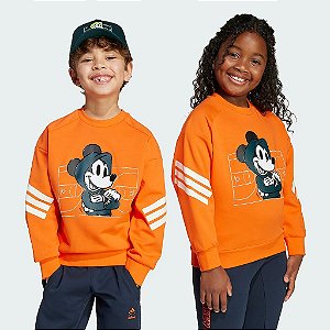 Moletinho Infantil Adidas Laranja Mickey Algodão