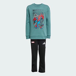 Conj Infantil Menino Adidas 2 Peças Moletinho Verde Homem Aranha