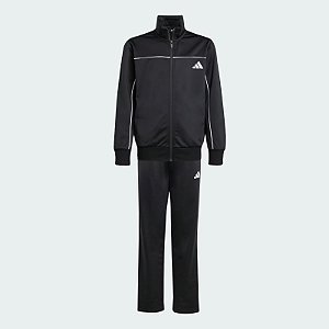 Conj Infantil Adidas 2 Peças Dry Fit Preto Jaqueta e Calça