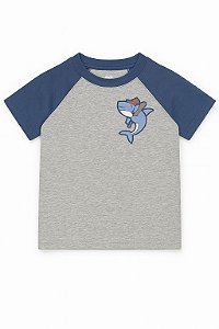 Camiseta Infantil Menino Carters Cinza Tubarão
