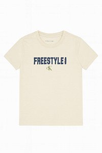 Camiseta Infantil Menino Calvin Klein Bege Freestyle