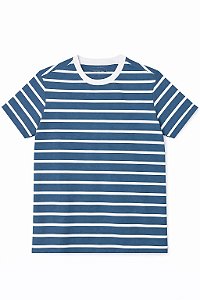 Camiseta Infantil Menino Calvin Klein Azul Listras Manga Curta