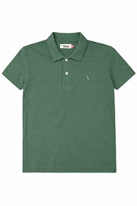 Camiseta Infantil Menino Reserva Gola Polo Verde Escuro Bordado